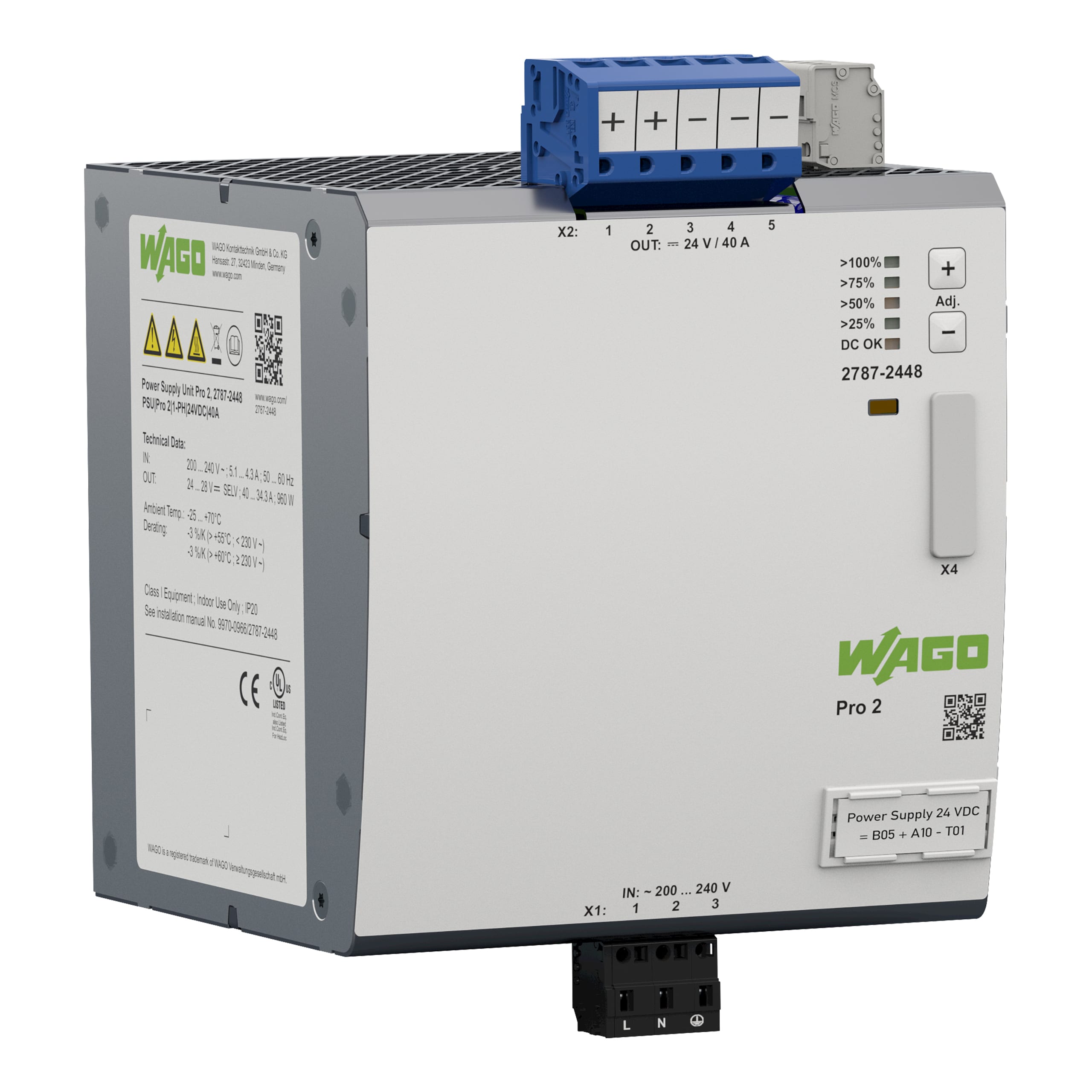 WAGO ELETTRONICA - Alimentatore.Pro 2.1 fase