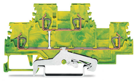 WAGO ELETTRONICA - Morsetto a due piani.Morsetto di terra per 4 conduttori.1,5 mm².verde-giallo