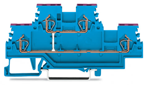 WAGO ELETTRONICA - Morsetto a due piani.Morsetto passante per 4 conduttori.N.blu
