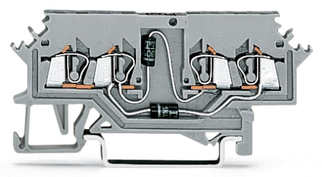 WAGO ELETTRONICA - Morsetto per componente.4 conduttori.per circuiti di prova per lampade fino a 60 V.grigio