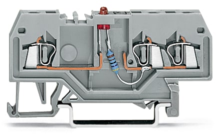 WAGO ELETTRONICA - Morsetto per componente.3 conduttori.LED rosso.grigio 279-674/281-434