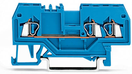 WAGO ELETTRONICA - Morsetto passante per 3 conduttori.1,5 mm².adatto per applicazioni Ex-i.blu