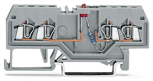 WAGO ELETTRONICA - Morsetto per componente.4 conduttori.LED rosso.grigio 279-809/281-434