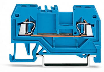 WAGO ELETTRONICA - Morsetto passante per 2 conduttori.1,5 mm².adatto per applicazioni Ex-i.blu