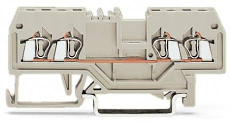 WAGO ELETTRONICA - Morsetto passante per 4 conduttori.1,5 mm².adatto per applicazioni Ex e II.grigio chiaro