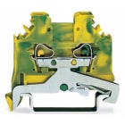 WAGO ELETTRONICA - Morsetto di terra per 2 conduttori.2,5 mm².slot per marcatura laterali.verde-giallo