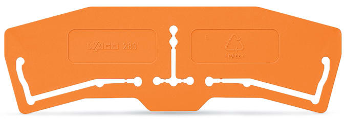 WAGO ELETTRONICA - Piastra di separazione.spessore 1 mm.3 mm sporgente.arancione 280-395