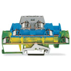 WAGO ELETTRONICA - Morsetto a tre piani.per guida DIN 35 x 15 e 35 x 7,5.2,5 mm².giallo-verde/blu/grigio
