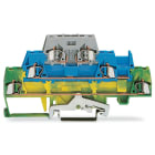 WAGO ELETTRONICA - Morsetto a tre piani.per guida DIN 35 x 15 e 35 x 7,5.2,5 mm².giallo-verde/blu/grigio