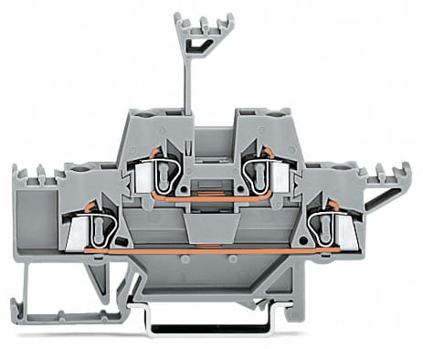 WAGO ELETTRONICA - Morsetto a due piani.Morsetto passante/passante.per guida DIN 35 x 15 e 35 x 7,5.grigio/grigio