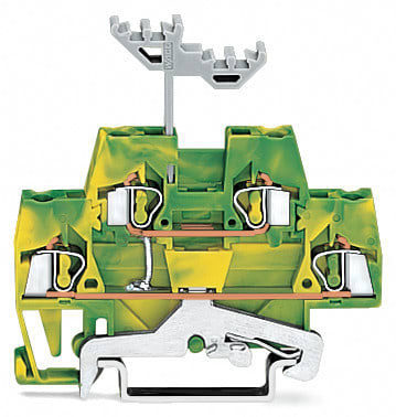 WAGO ELETTRONICA - Morsetto a due piani.Morsetto di terra per 4 conduttori.2,5 mm².verde-giallo 280-517