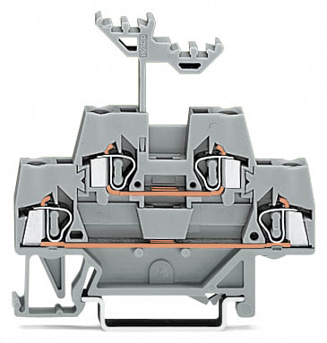 WAGO ELETTRONICA - Morsetto a due piani.Morsetto passante/passante.per guida DIN 35 x 15 e 35 x 7,5.grigio/grigio