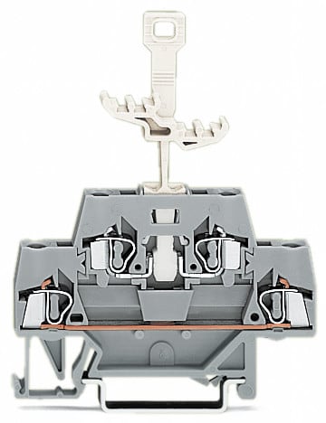 WAGO ELETTRONICA - Morsetto a due piani.per guida DIN 35 x 15 e 35 x 7,5.2,5 mm².grigio/grigio