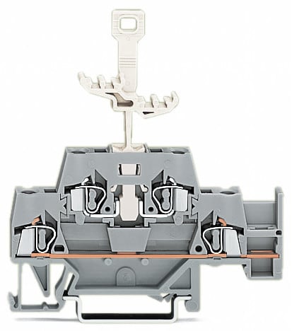 WAGO ELETTRONICA - Morsetto a due piani.Morsetto passante/passante.con sede per ponticello aggiuntiva sul livello inferiore.grigio/grigio 280-522