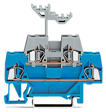 WAGO ELETTRONICA - Morsetto a due piani.Morsetto passante/passante.per guida DIN 35 x 15 e 35 x 7,5.blu/grigio 280-523