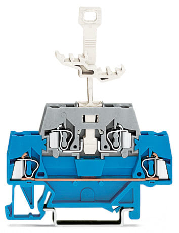 WAGO ELETTRONICA - Morsetto a due piani.per guida DIN 35 x 15 e 35 x 7,5.2,5 mm².blu/grigio