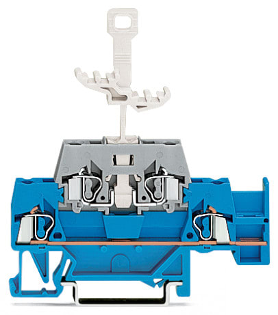 WAGO ELETTRONICA - Morsetto a due piani.con sede per ponticello aggiuntiva sul livello inferiore.per guida DIN 35 x 15 e 35 x 7,5.blu/grigio