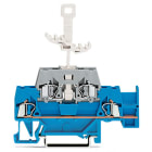 WAGO ELETTRONICA - Morsetto a due piani.con sede per ponticello aggiuntiva sul livello inferiore.per guida DIN 35 x 15 e 35 x 7,5.blu/grigio