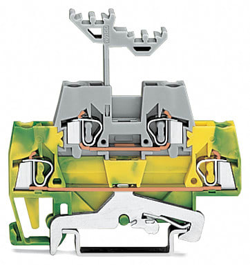 WAGO ELETTRONICA - Morsetto a due piani.Morsetto per conduttore di terra / passante.2,5 mm².giallo-verde/grigio 280-527