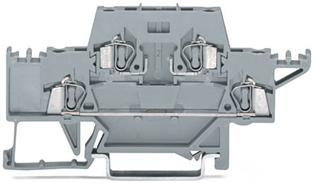 WAGO ELETTRONICA - Morsetto a due piani.per guida DIN 35 x 15 e 35 x 7,5.2,5 mm².grigio/grigio