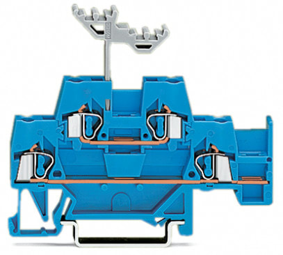 WAGO ELETTRONICA - Morsetto a due piani.Morsetto passante/passante.con sede per ponticello aggiuntiva sul livello inferiore.blu/blu