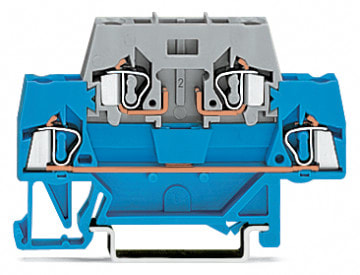 WAGO ELETTRONICA - Morsetto a due piani.per guida DIN 35 x 15 e 35 x 7,5.2,5 mm².blu/grigio