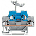 WAGO ELETTRONICA - Morsetto a due piani.Morsetto passante/passante.per guida DIN 35 x 15 e 35 x 7,5.grigio/blu