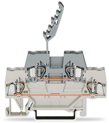 WAGO ELETTRONICA - Morsetto a due piani.Morsetto passante/passante.per guida DIN 35 x 15 e 35 x 7,5.grigio chiaro/grigio