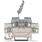 WAGO ELETTRONICA - Morsetto a due piani.Morsetto passante/passante.per guida DIN 35 x 15 e 35 x 7,5.grigio chiaro/grigio