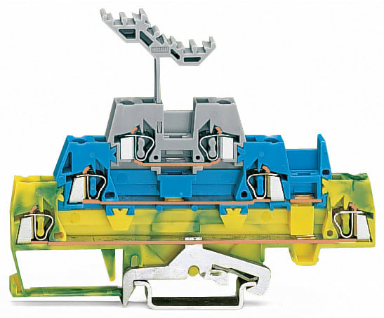 WAGO ELETTRONICA - Morsetto a tre piani.Morsetto passante/passante/cavo schermato.2,5 mm².giallo-verde/blu/grigio 280-547