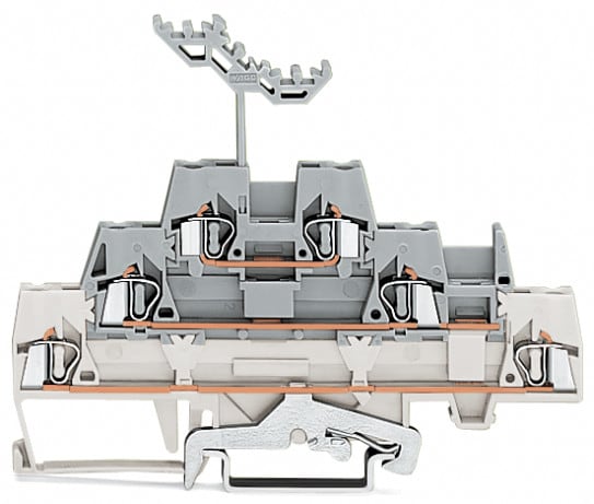 WAGO ELETTRONICA - Morsetto a tre piani.Morsetto passante/passante/cavo schermato.2,5 mm².bianco/grigio/grigio