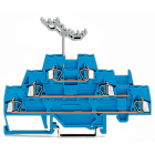 WAGO ELETTRONICA - Morsetto a tre piani.Morsetto passante/passante/passante.per guida DIN 35 x 15 e 35 x 7,5.blu/blu/blu