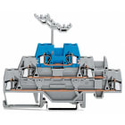WAGO ELETTRONICA - Morsetto a tre piani.Morsetto passante/passante/passante.per guida DIN 35 x 15 e 35 x 7,5.grigio/grigio/blu