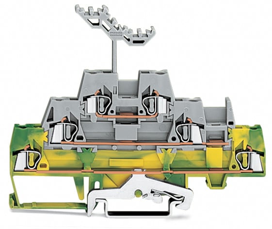 WAGO ELETTRONICA - Morsetto a tre piani.Morsetto passante/passante/cavo schermato.2,5 mm².giallo-verde/grigio/grigio