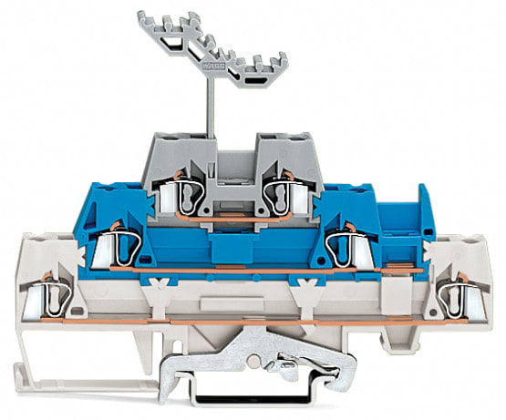 WAGO ELETTRONICA - Morsetto a tre piani.Morsetto passante/passante/cavo schermato.2,5 mm².bianco/blu/grigio