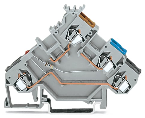 WAGO ELETTRONICA - Morsetto per sensore per 3 conduttori.LED rosso.per sensori a commutazione PNP (del positivo).grigio 280-560/281-434