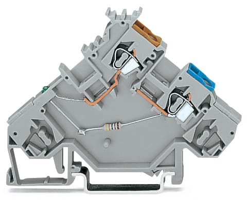 WAGO ELETTRONICA - Morsetto di alimentazione per sensore per 3 conduttori.LED verde.per sensori a commutazione PNP (del positivo).grigio 280-564/281-483