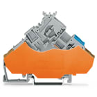 WAGO ELETTRONICA - Morsetto per attuatore per 2 conduttori.con ingressi del conduttore colorato.2,5 mm².grigio
