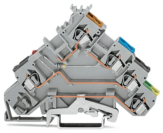 WAGO ELETTRONICA - Morsetto per sensore per 4 conduttori.LED rosso.per sensori a commutazione PNP (del positivo).grigio