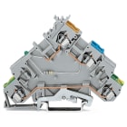 WAGO ELETTRONICA - Morsetto di alimentazione per sensore per 4 conduttori.LED verde.per sensori a commutazione PNP (del positivo).grigio