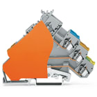 WAGO ELETTRONICA - Morsetto per attuatore per 3 conduttori.con contatto di terra.con ingressi del conduttore colorato.grigio