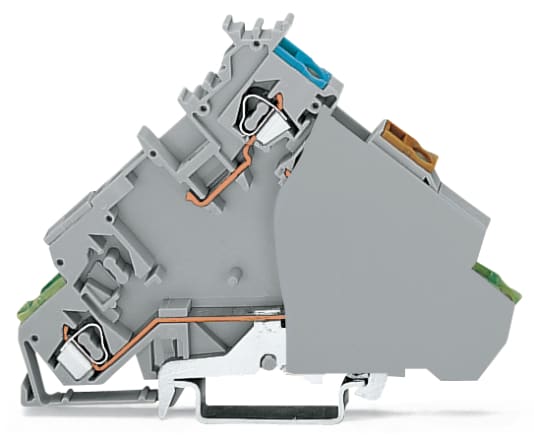 WAGO ELETTRONICA - Morsetto di alimentazione per sensore per 4 conduttori.con contatto di terra.con piastra terminale.grigio