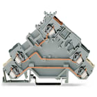 WAGO ELETTRONICA - Morsetto per attuatore per 3 conduttori.con ingressi del conduttore colorato.2,5 mm².grigio