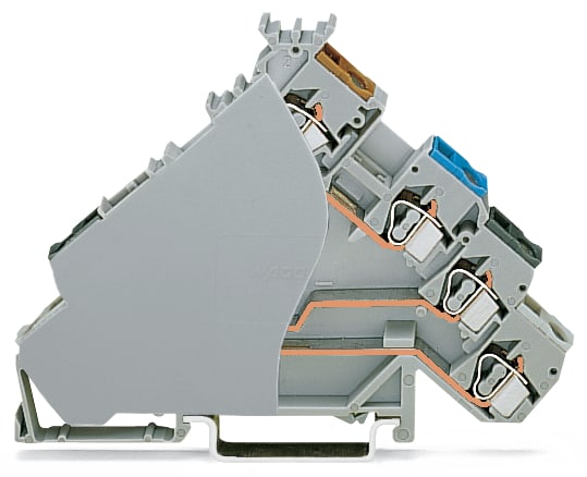 WAGO ELETTRONICA - Morsetto per sensore per 4 conduttori.per sensori PNP (commutazione del positivo).per spine fusibilate.grigio