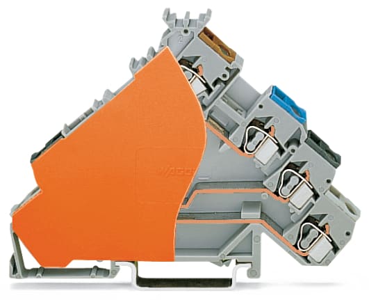 WAGO ELETTRONICA - Morsetto per sensore per 4 conduttori.per sensori PNP (commutazione del positivo).per spine fusibilate.grigio 280-588/280-323