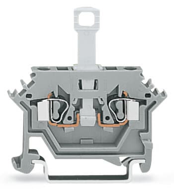 WAGO ELETTRONICA - Morsetto sezionatore per 2 conduttori.per guida DIN 35 x 15 e 35 x 7,5.2,5 mm².grigio
