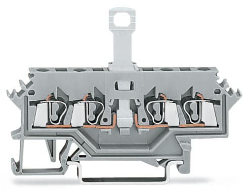 WAGO ELETTRONICA - Morsetto sezionatore per 4 conduttori.per guida DIN 35 x 15 e 35 x 7,5.2,5 mm².grigio