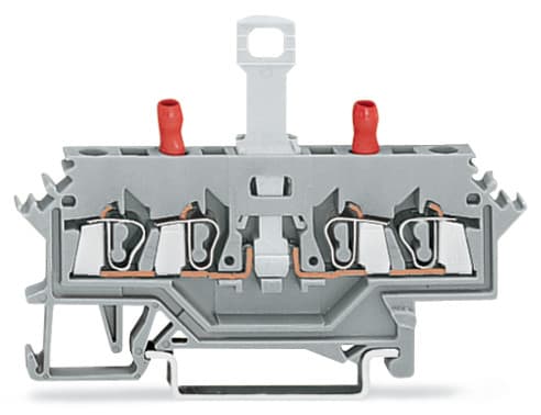 WAGO ELETTRONICA - Morsetto sezionatore/di test per 2 conduttori.senza sezionatore a coltello pivotante.con prese di test protette dal contatto accidentale.grigio