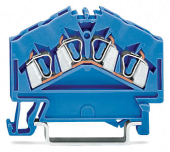 WAGO ELETTRONICA - Morsetto passante per 4 conduttori.2,5 mm².adatto per applicazioni Ex-i.blu 280-656