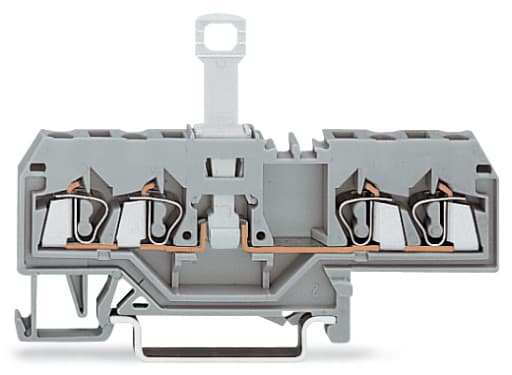 WAGO ELETTRONICA - Morsetto sezionatore per 4 conduttori.per guida DIN 35 x 15 e 35 x 7,5.2,5 mm².grigio